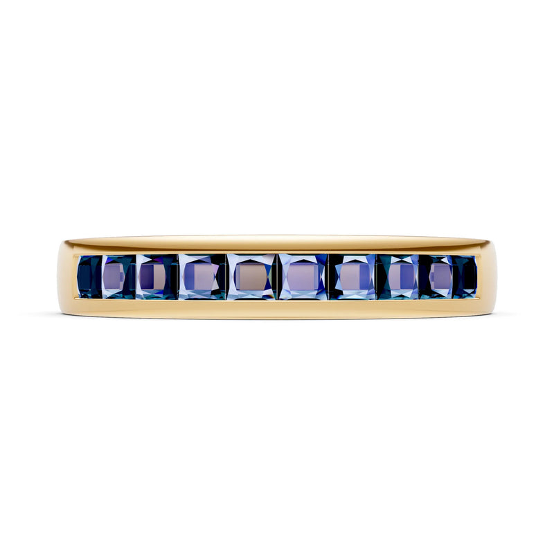 Princess Cut Minimalist Channel Set Half Eternity Band