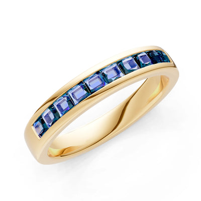 Princess Cut Minimalist Channel Set Half Eternity Band