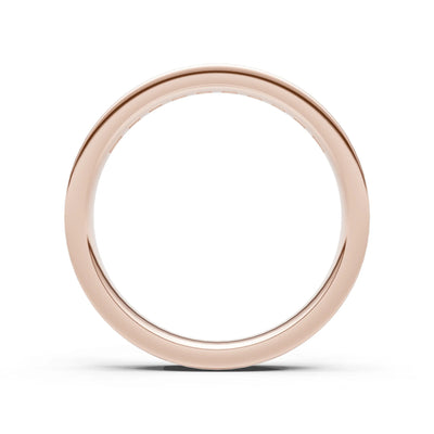 Princess Cut Minimalist Channel Set Half Eternity Band