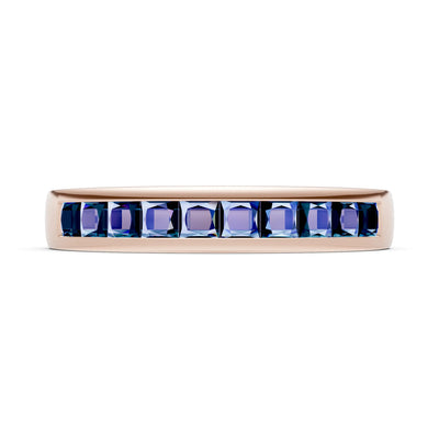 Princess Cut Minimalist Channel Set Half Eternity Band
