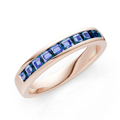 Princess Cut Minimalist Channel Set Half Eternity Band
