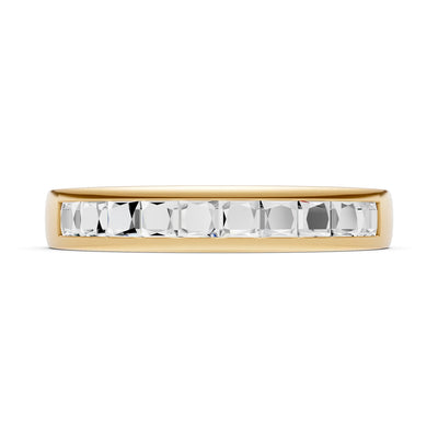 Princess Cut Minimalist Channel Set Half Eternity Band