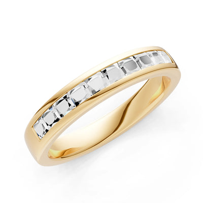Princess Cut Minimalist Channel Set Half Eternity Band
