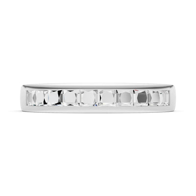 Princess Cut Minimalist Channel Set Half Eternity Band