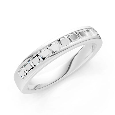 Princess Cut Minimalist Channel Set Half Eternity Band