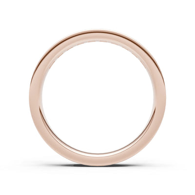 Princess Cut Minimalist Channel Set Half Eternity Band