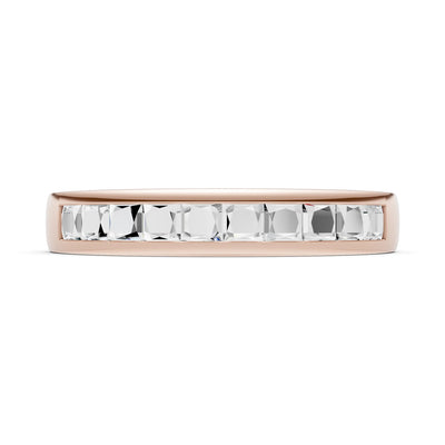 Princess Cut Minimalist Channel Set Half Eternity Band