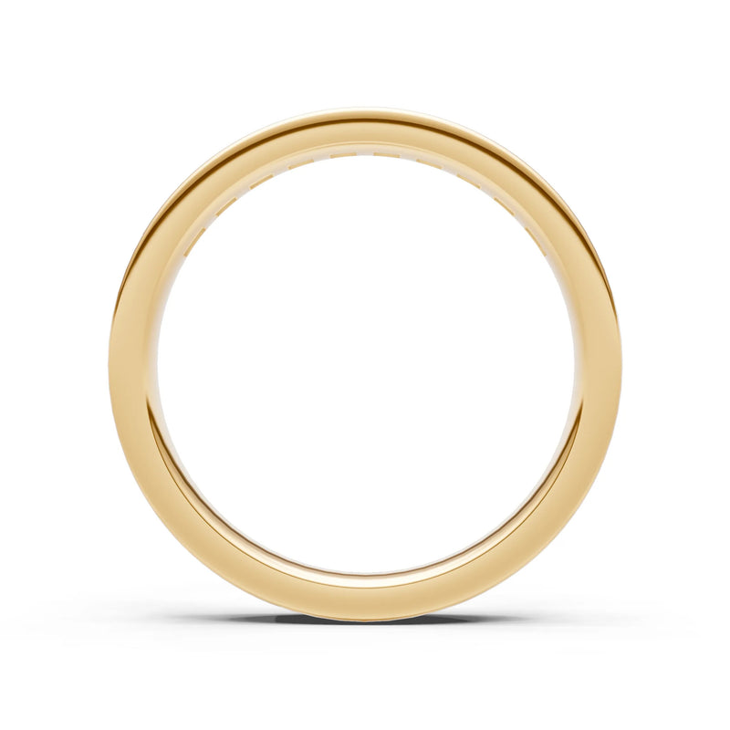 Round Cut Gemstone Minimalist Channel Set Half Eternity