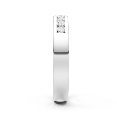 Round Cut Gemstone Minimalist Channel Set Half Eternity