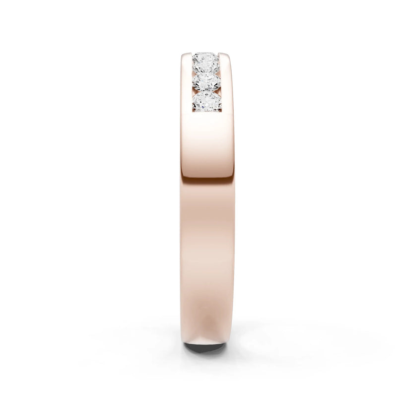 Round Cut Gemstone Minimalist Channel Set Half Eternity