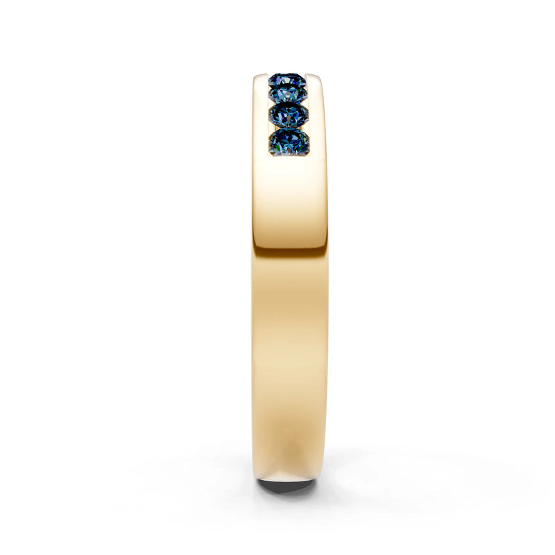 Round Cut Gemstone Minimalist Channel Set Half Eternity