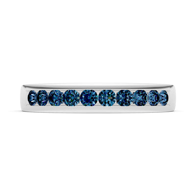 Round Cut Gemstone Minimalist Channel Set Half Eternity