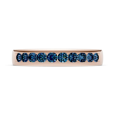 Round Cut Gemstone Minimalist Channel Set Half Eternity