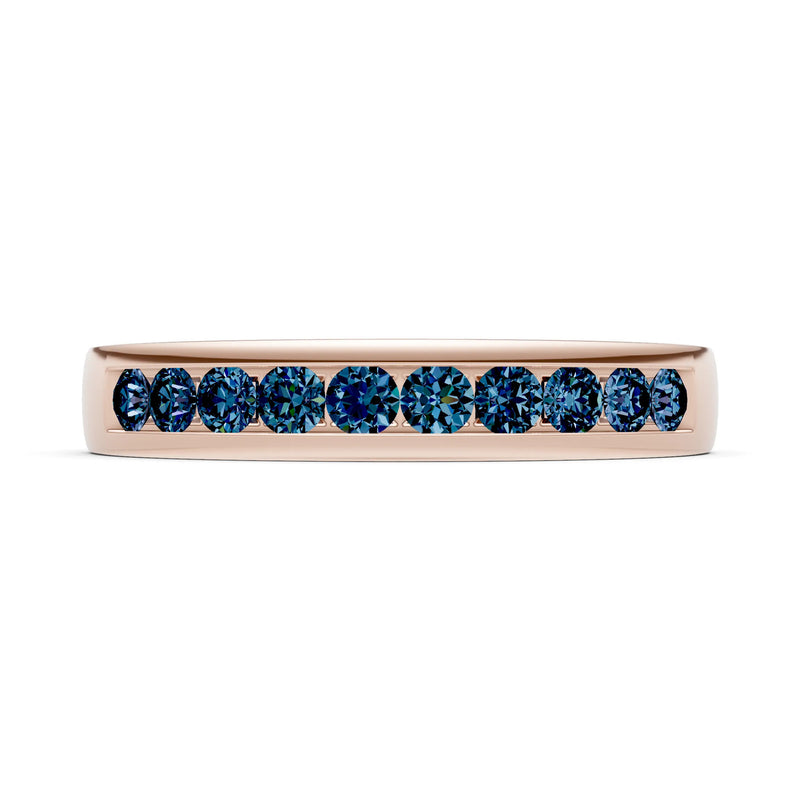 Round Cut Gemstone Minimalist Channel Set Half Eternity