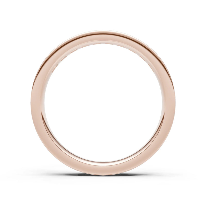 Round Cut Gemstone Minimalist Channel Set Half Eternity