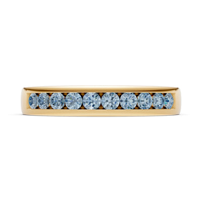 Round Cut Gemstone Minimalist Channel Set Half Eternity