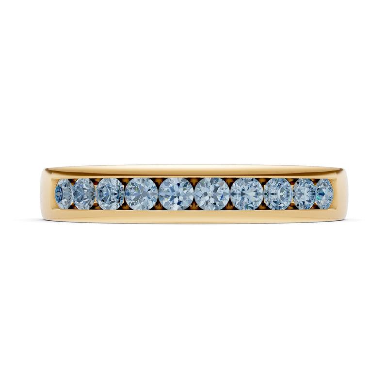 Round Cut Gemstone Minimalist Channel Set Half Eternity