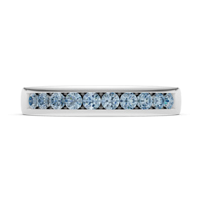 Round Cut Gemstone Minimalist Channel Set Half Eternity
