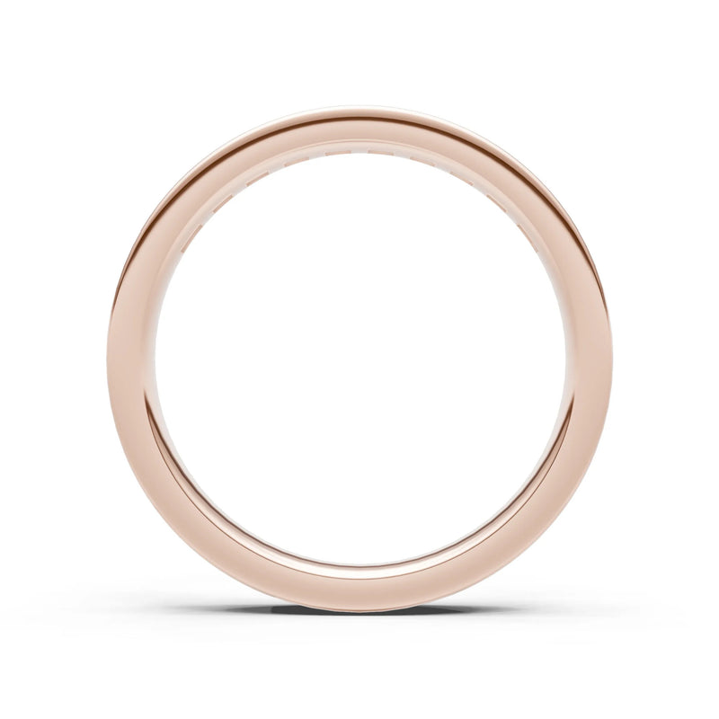 Round Cut Gemstone Minimalist Channel Set Half Eternity