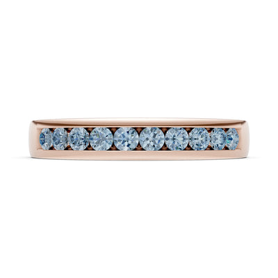 Round Cut Gemstone Minimalist Channel Set Half Eternity