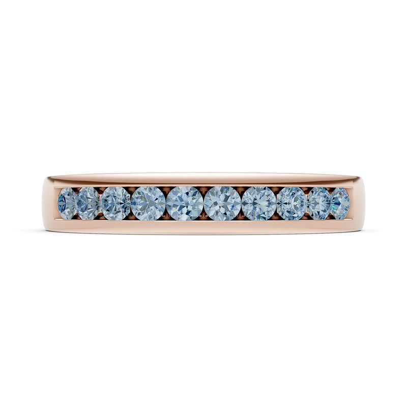 Round Cut Gemstone Minimalist Channel Set Half Eternity