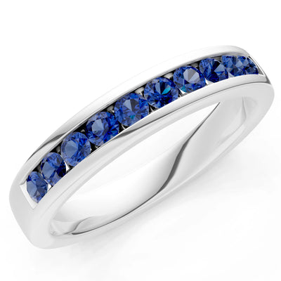 Round Cut Gemstone Minimalist Channel Set Half Eternity