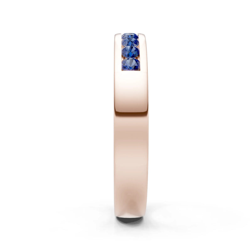 Round Cut Gemstone Minimalist Channel Set Half Eternity