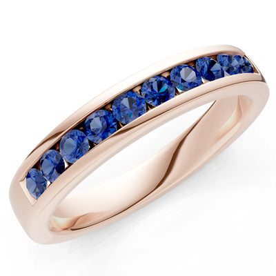Round Cut Gemstone Minimalist Channel Set Half Eternity