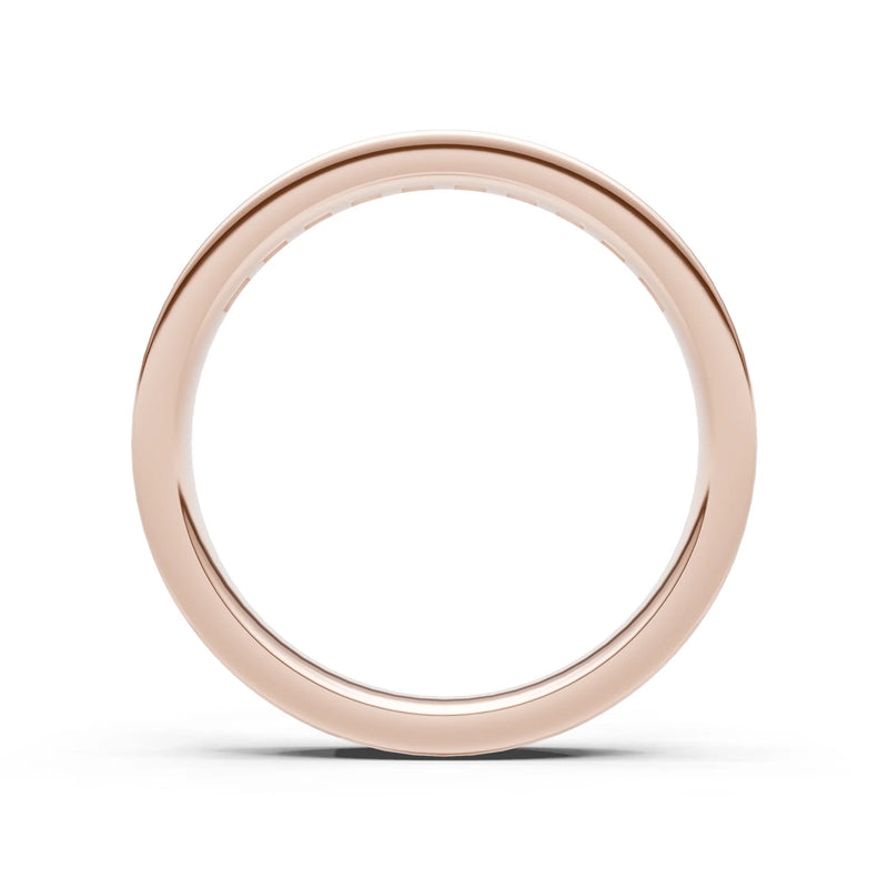 Round Cut Gemstone Minimalist Channel Set Half Eternity