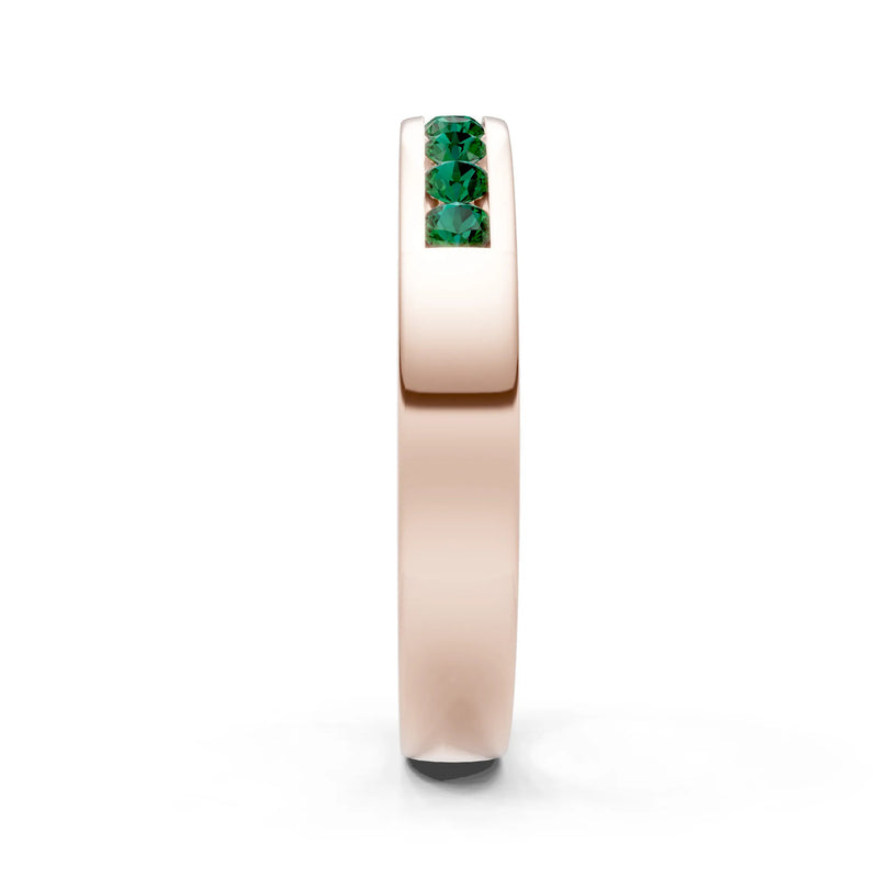 Emerald Minimalist Channel Set Round Cut Half Eternity