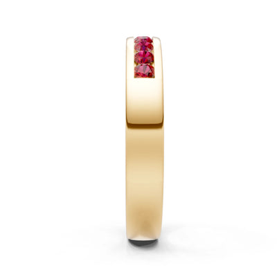 Round Cut Gemstone Minimalist Channel Set Half Eternity