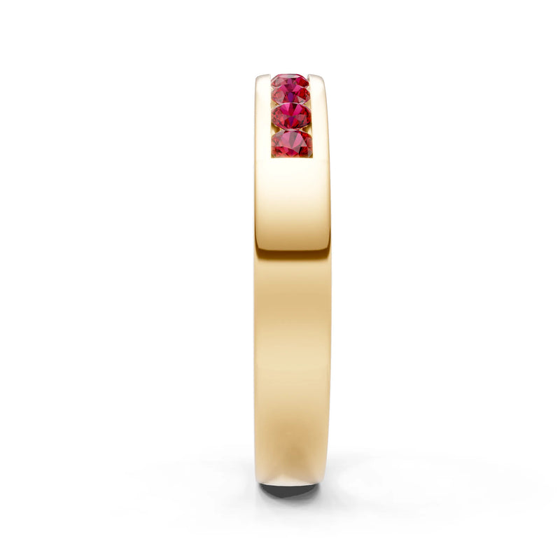 Round Cut Gemstone Minimalist Channel Set Half Eternity