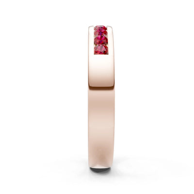 Round Cut Gemstone Minimalist Channel Set Half Eternity