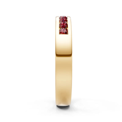 Round Cut Gemstone Minimalist Channel Set Half Eternity