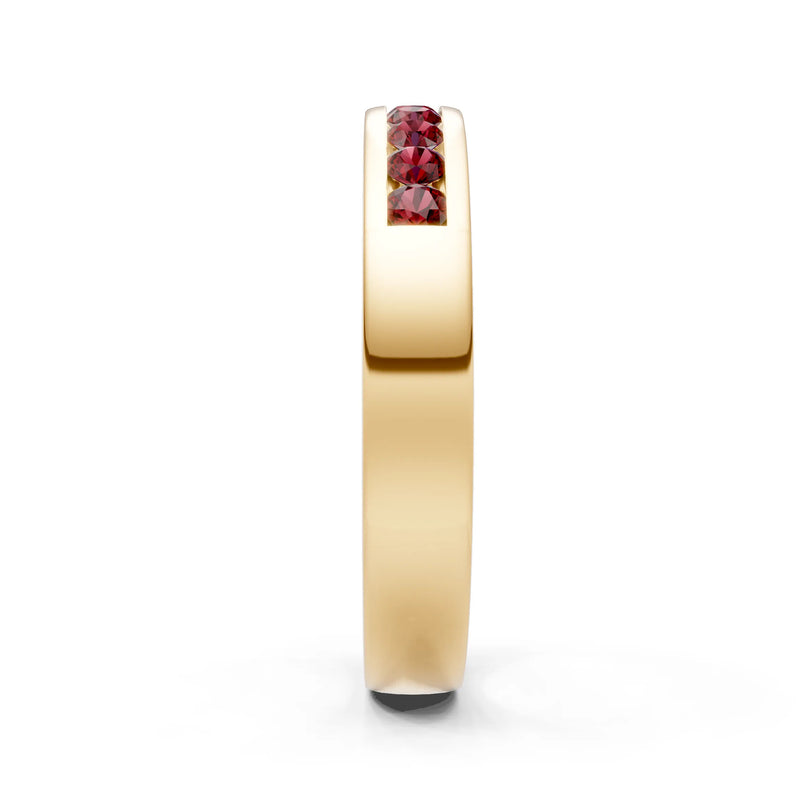 Round Cut Gemstone Minimalist Channel Set Half Eternity
