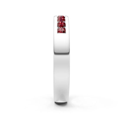 Round Cut Gemstone Minimalist Channel Set Half Eternity