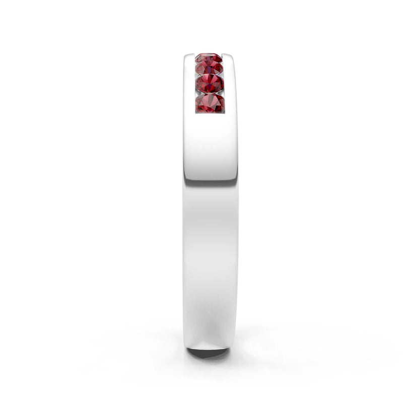 Round Cut Gemstone Minimalist Channel Set Half Eternity