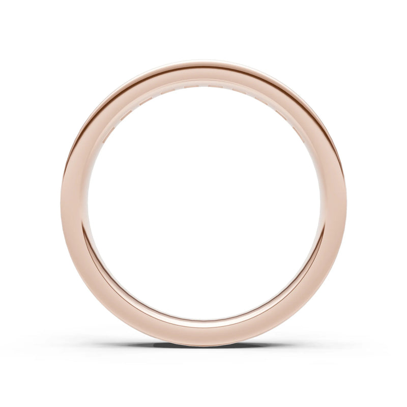 Round Cut Gemstone Minimalist Channel Set Half Eternity