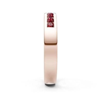 Round Cut Gemstone Minimalist Channel Set Half Eternity