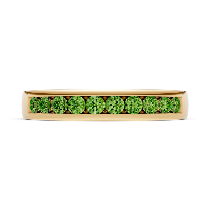 Peridot Minimalist Channel Set Round Cut Half Eternity