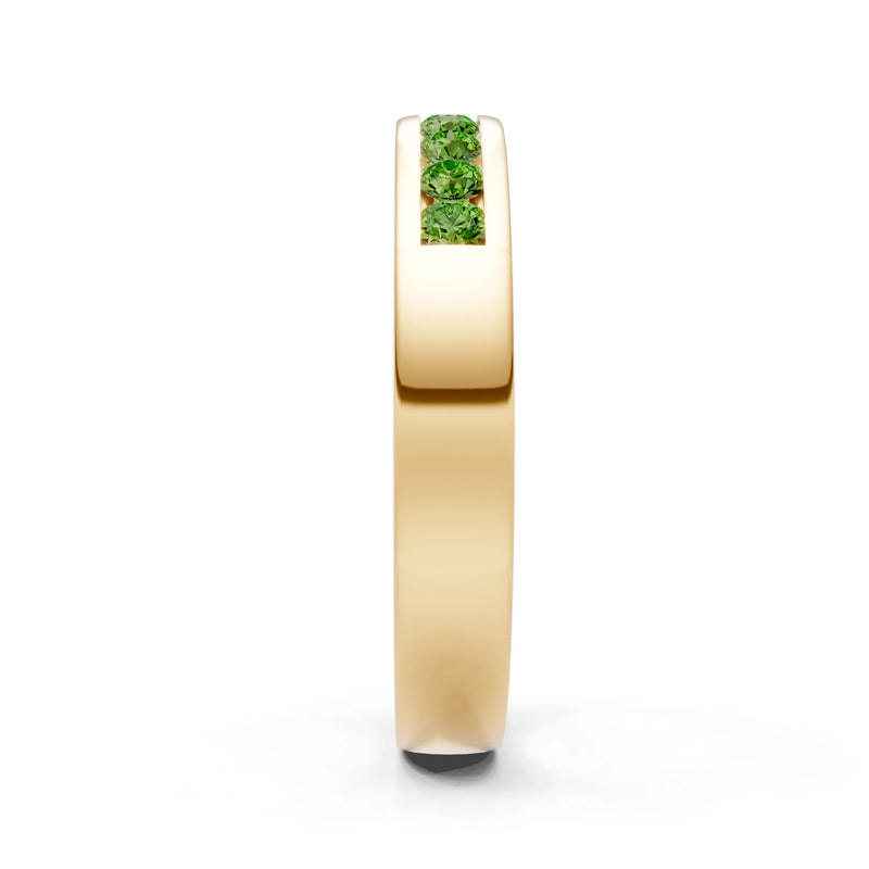 Peridot Minimalist Channel Set Round Cut Half Eternity