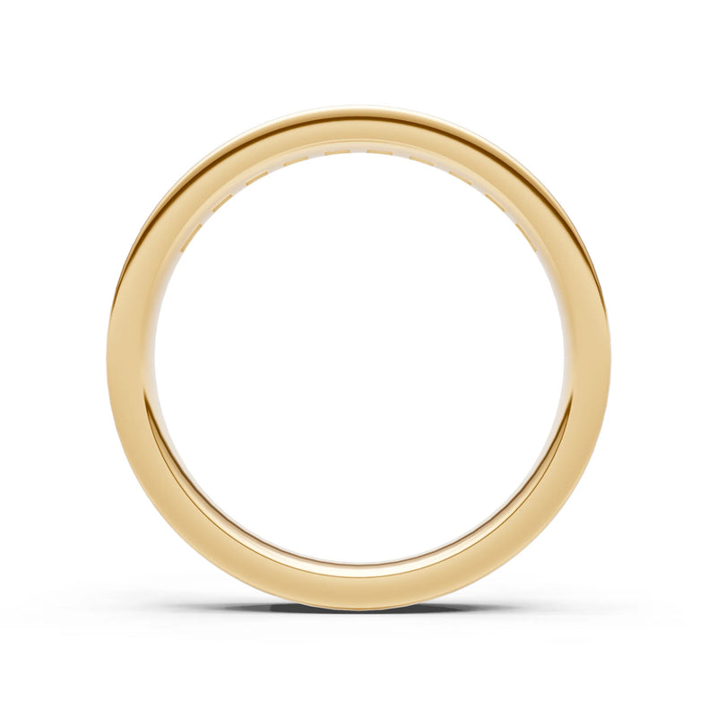 Round Cut Gemstone Minimalist Channel Set Half Eternity