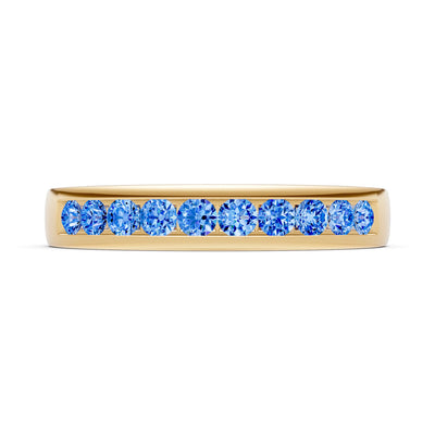 Round Cut Gemstone Minimalist Channel Set Half Eternity