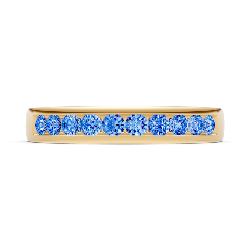 Round Cut Gemstone Minimalist Channel Set Half Eternity
