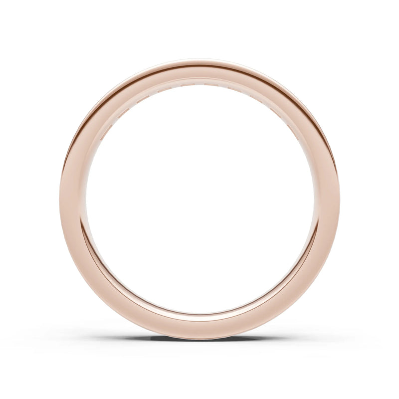 Round Cut Gemstone Minimalist Channel Set Half Eternity