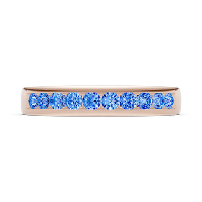 Round Cut Gemstone Minimalist Channel Set Half Eternity