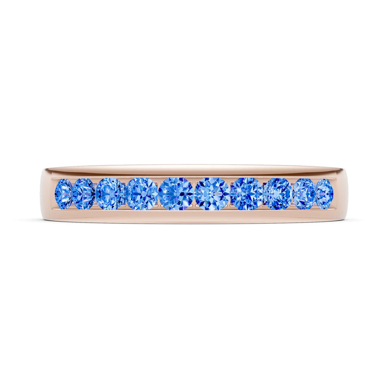 Round Cut Gemstone Minimalist Channel Set Half Eternity