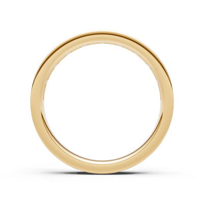 Amethyst Emerald-Cut Channel Set Half Eternity Band