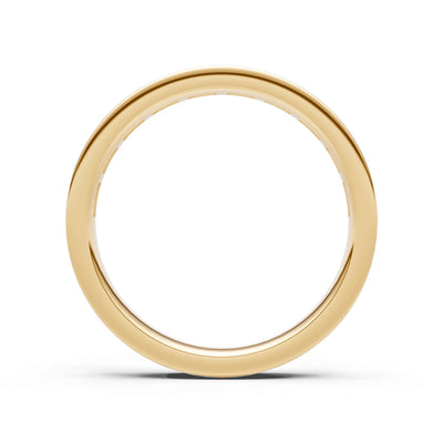 Citrine Minimalist Emerald-Cut Channel Set Half Eternity Band