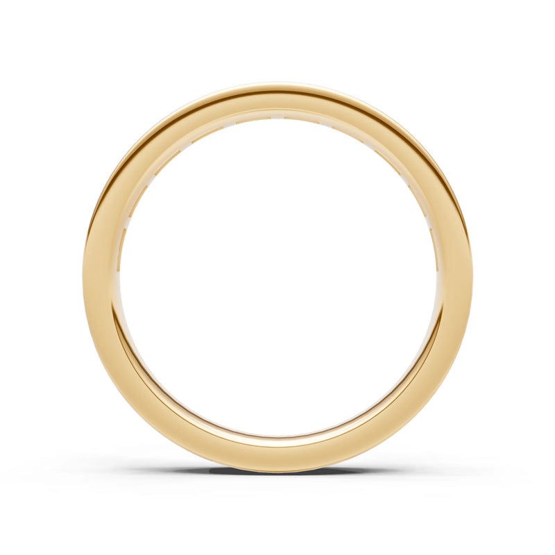 Citrine Minimalist Emerald-Cut Channel Set Half Eternity Band